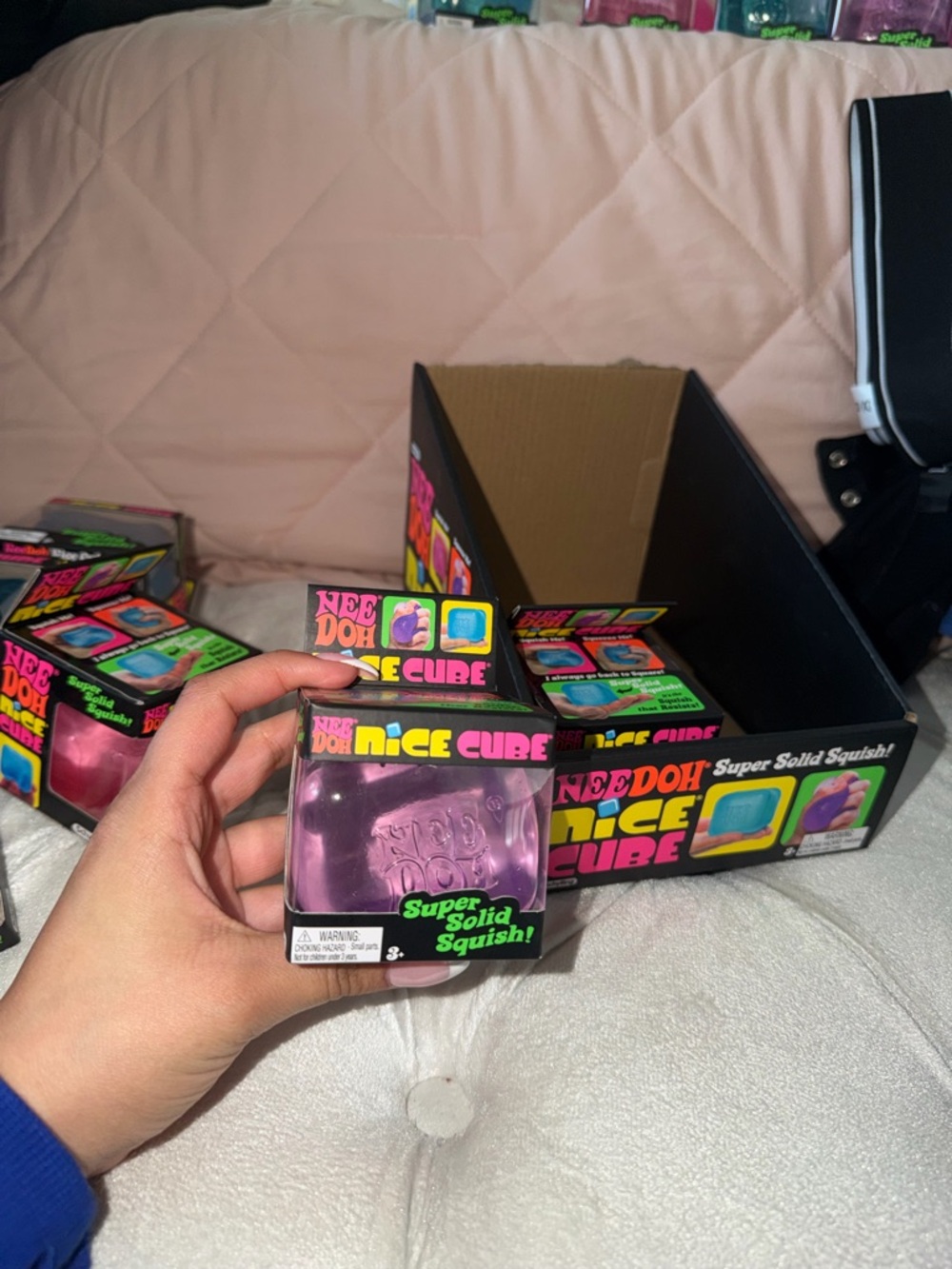 Nee Doh Nice Cube Purple Squishy Toy - Packaged